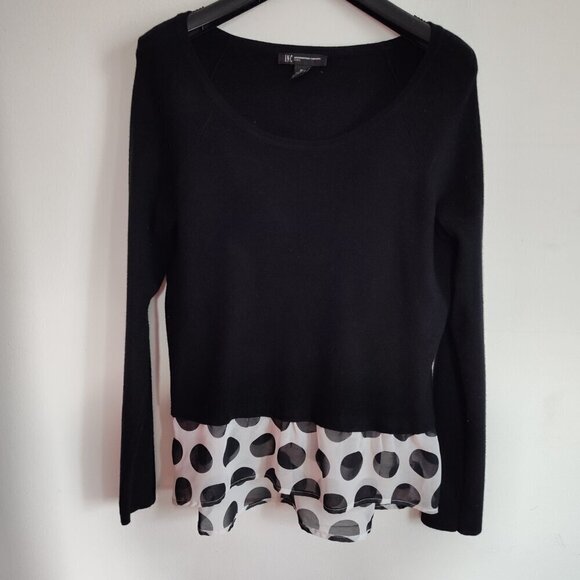 INC International Concepts Sweaters - Inc Black Polka-Dot Sweater